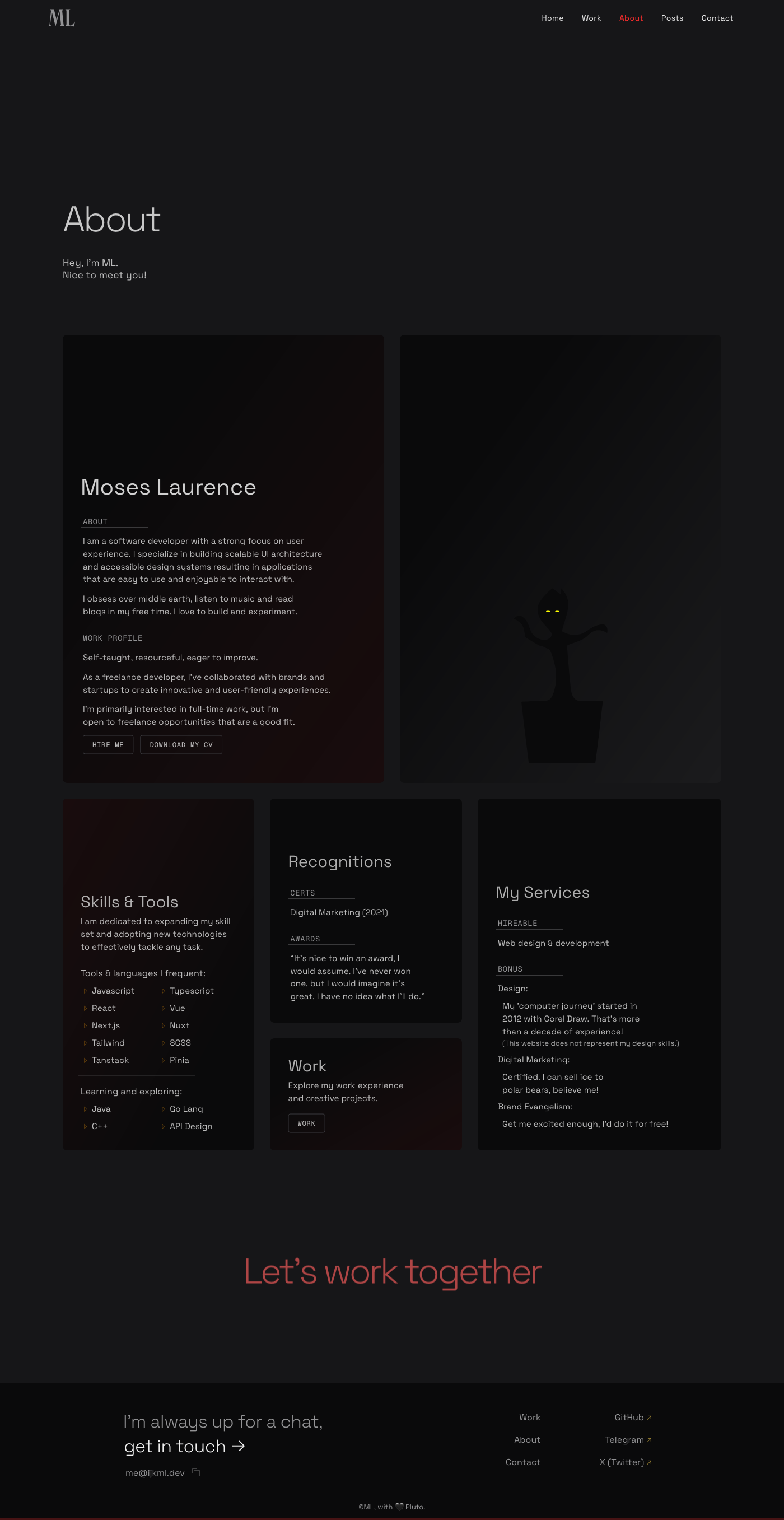 Full-view screenshot of the Human v0 website.